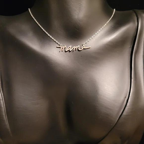 Estate Stainless Steel "Mama" Necklace - Picture 2 of 3